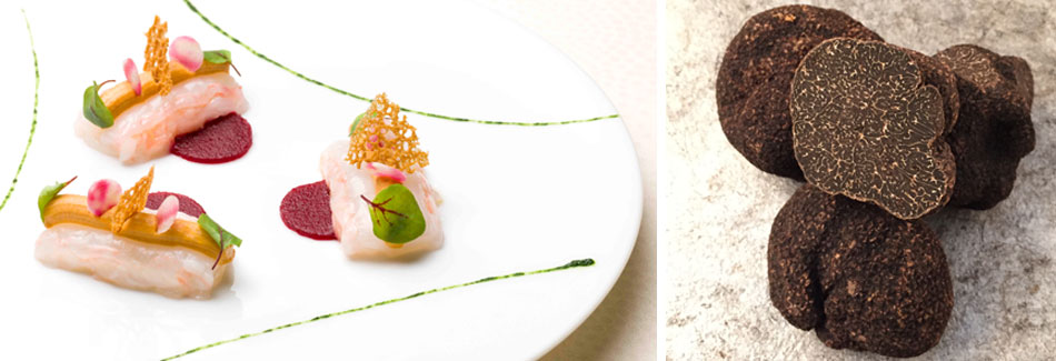 Quand la truffe noire courtise la langoustine... Quand la truffe noire courtise la langoustine...